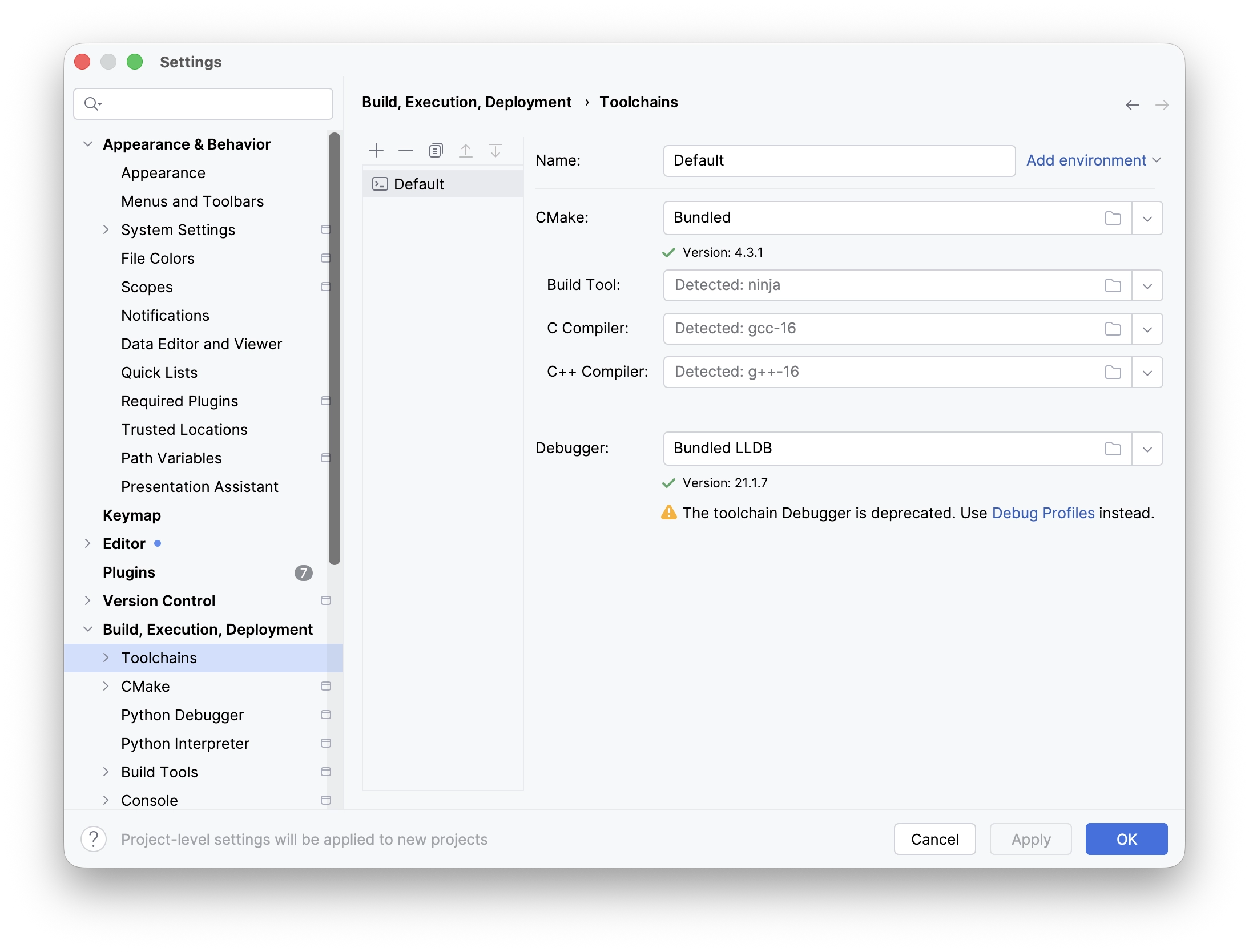 CLion Compiler Setup