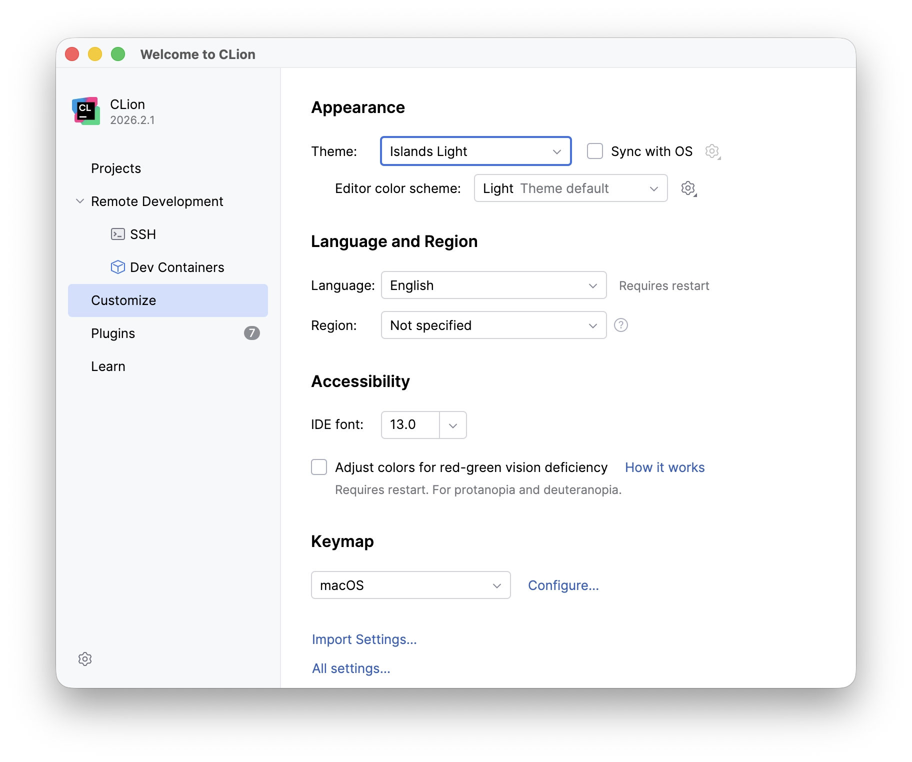 CLion Customization