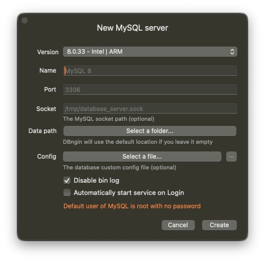 DBngin New Server Details