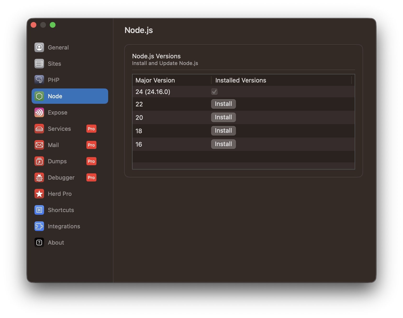 Herd Node Version List in Herd