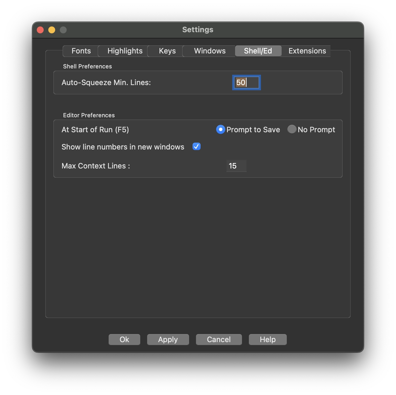 Activate Line Numbers in IDLE