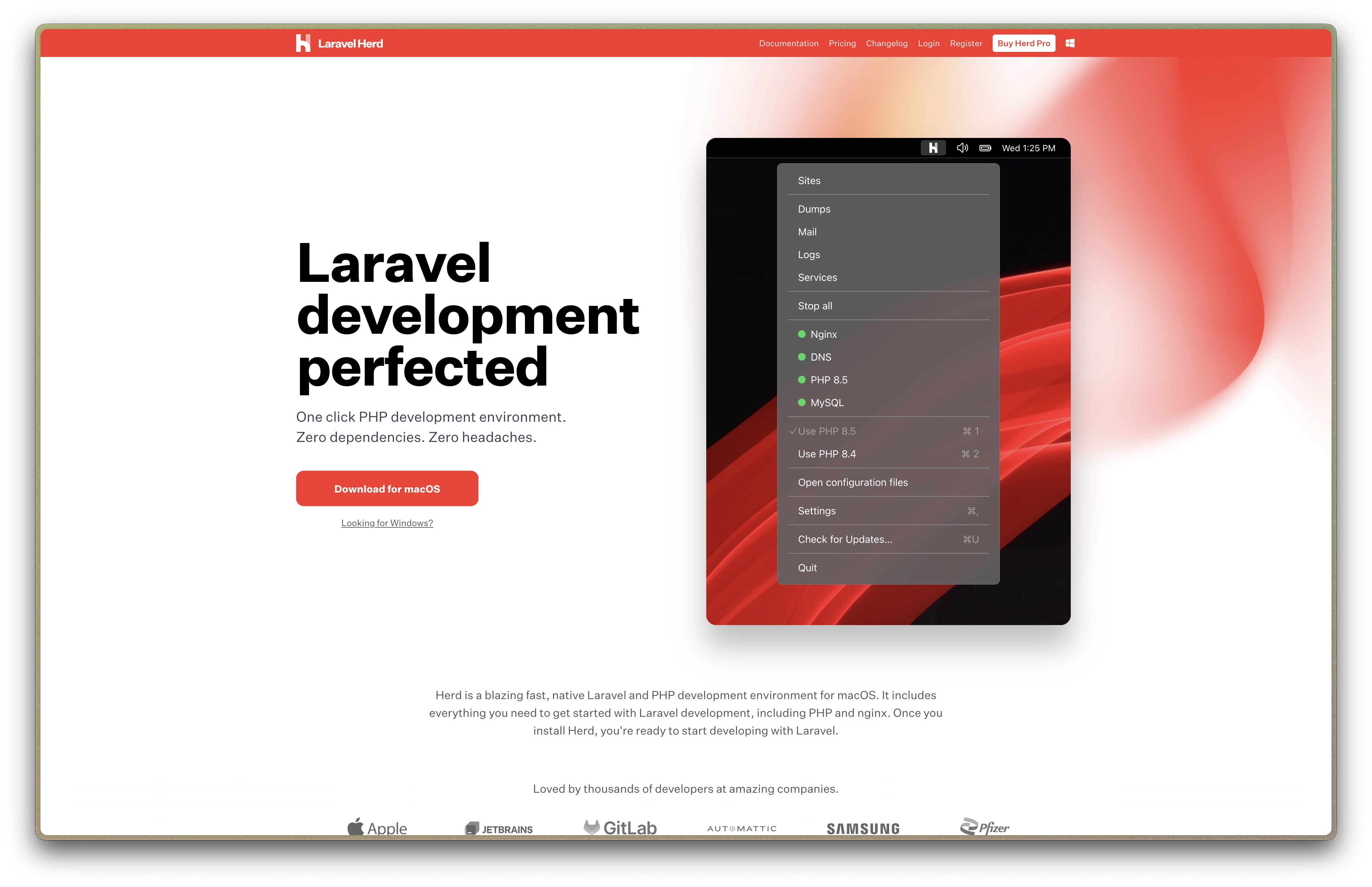 Laravel Herd Homepage