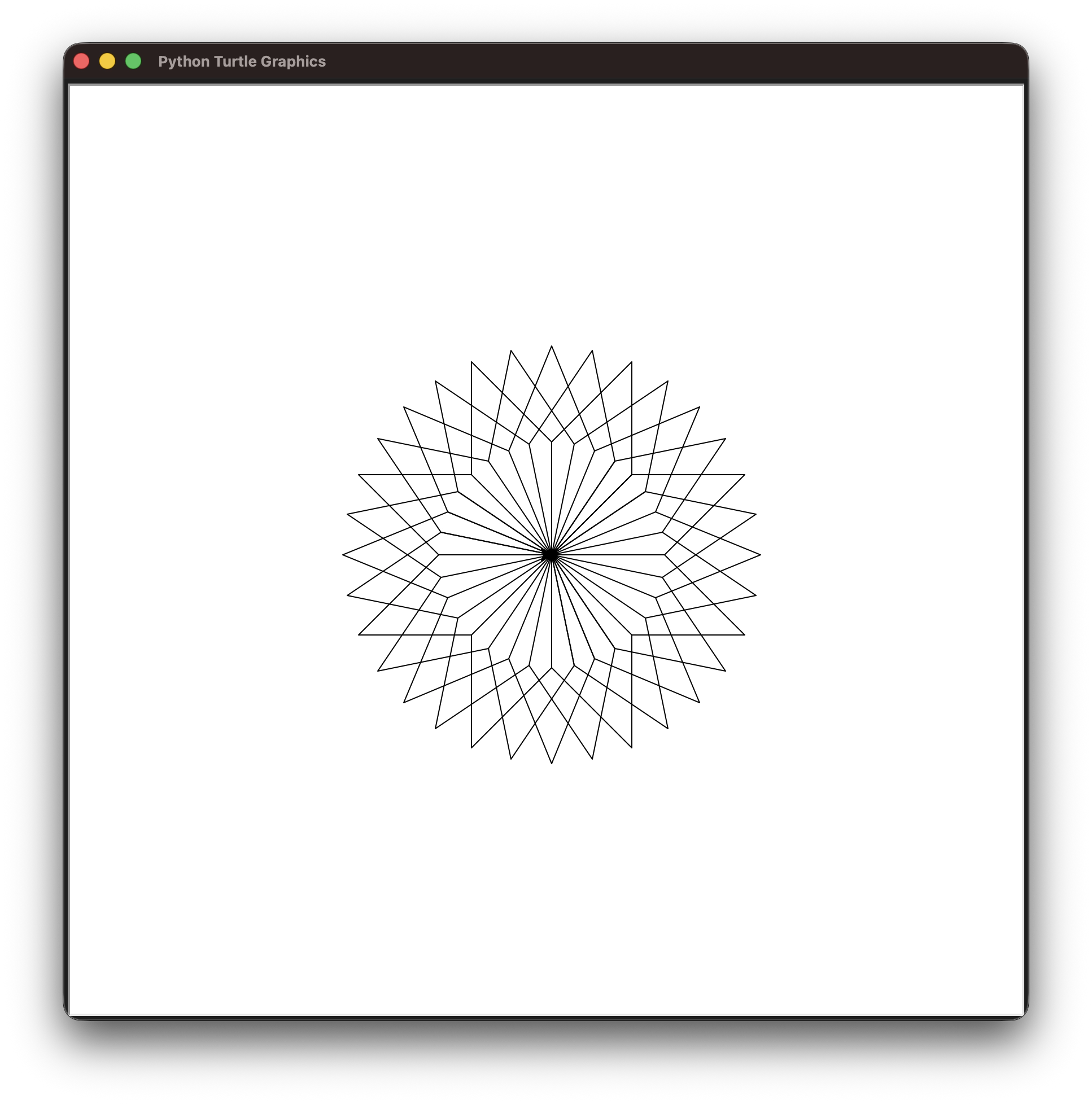 Parallelogram 32-petal Flower Drawing
