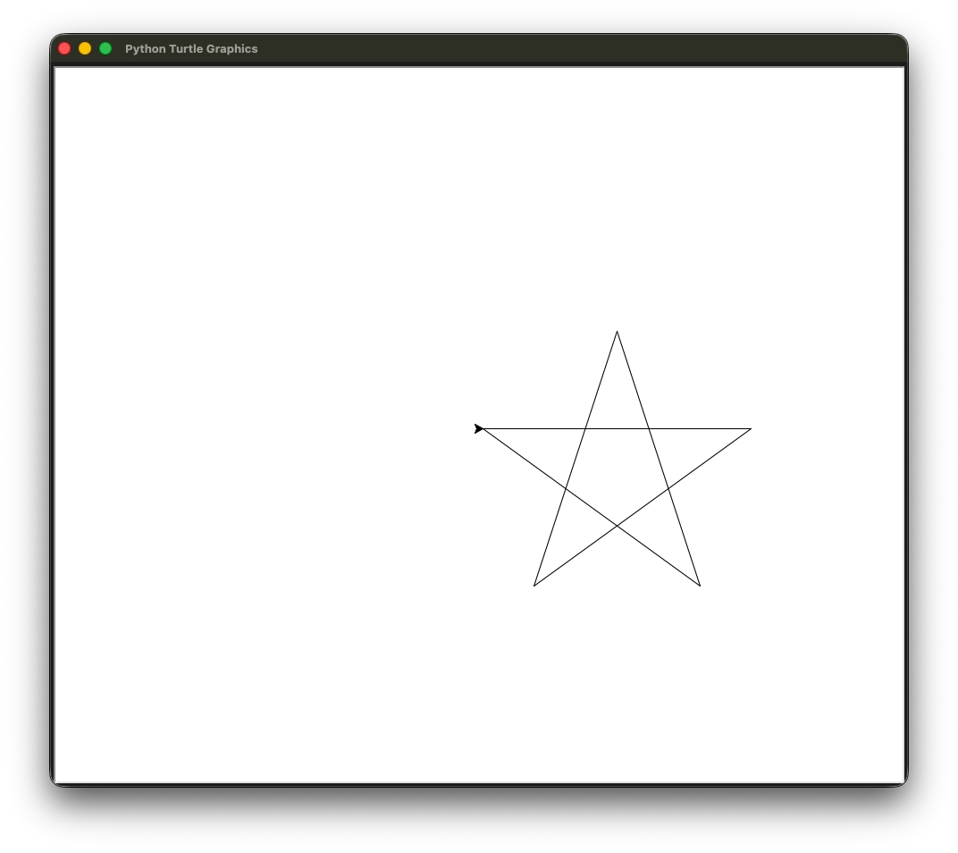 Star drawn with turtle