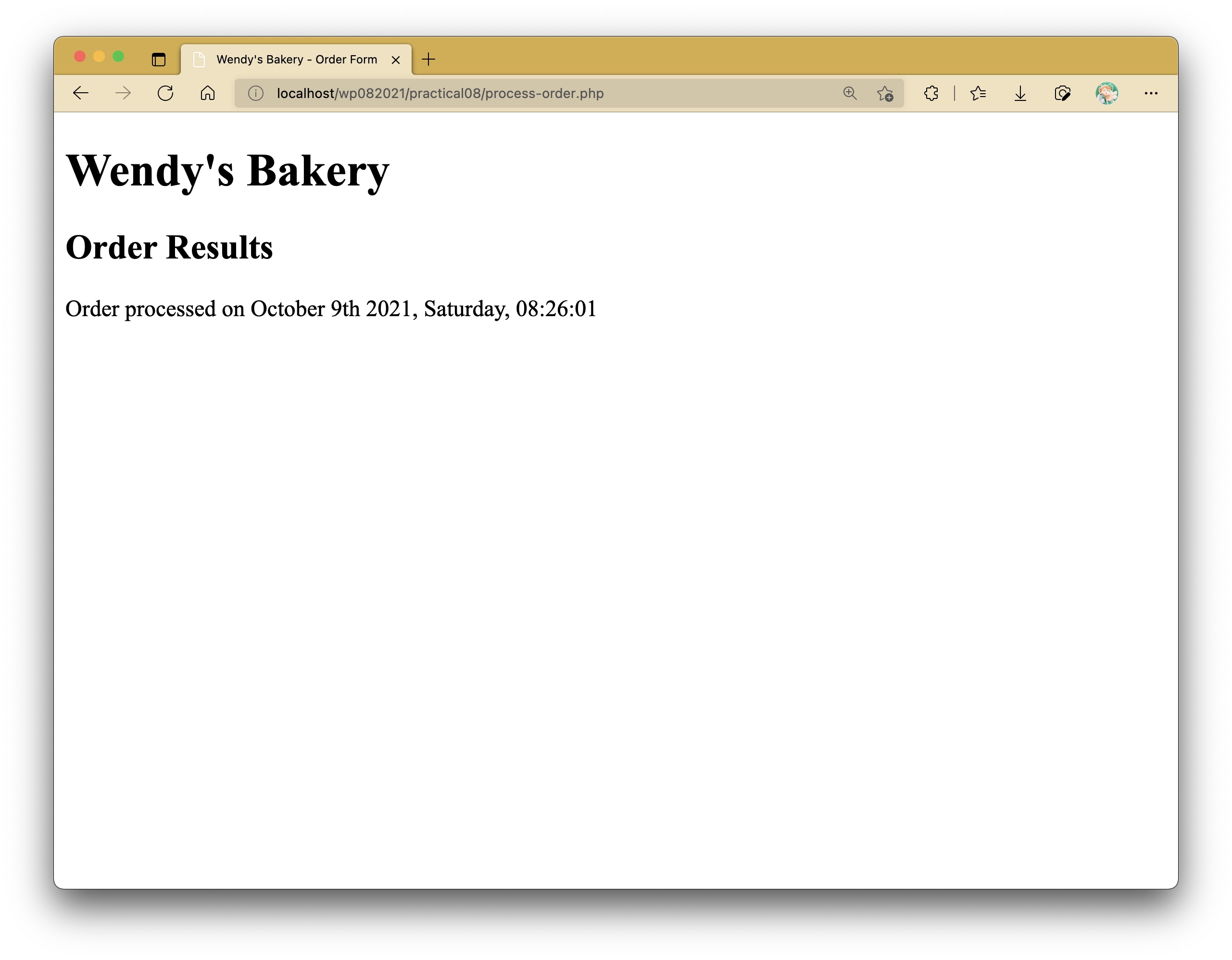 Order Form Processed Details