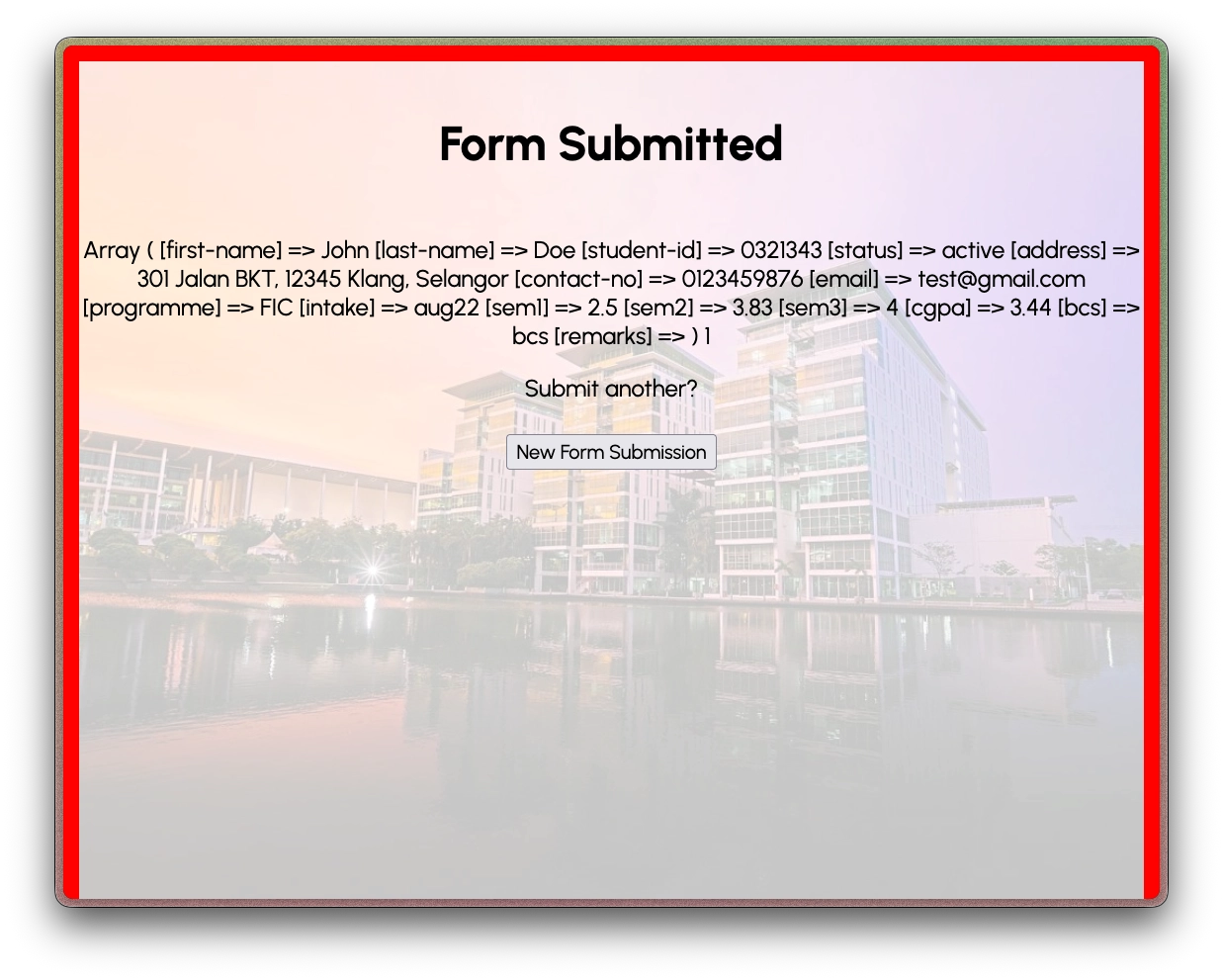 Lab 07 Printing Information Inside $POST using print_r()