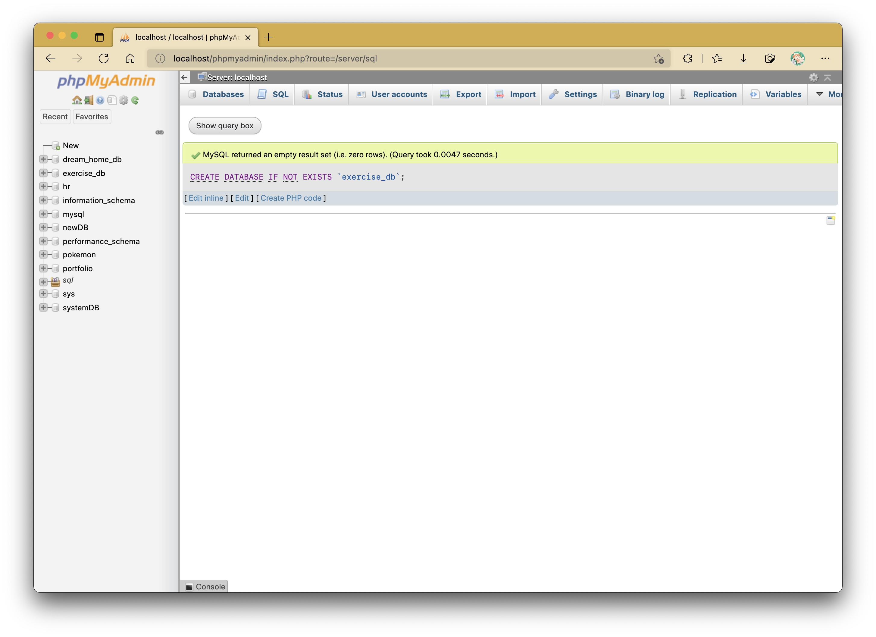 Create MySQL Database