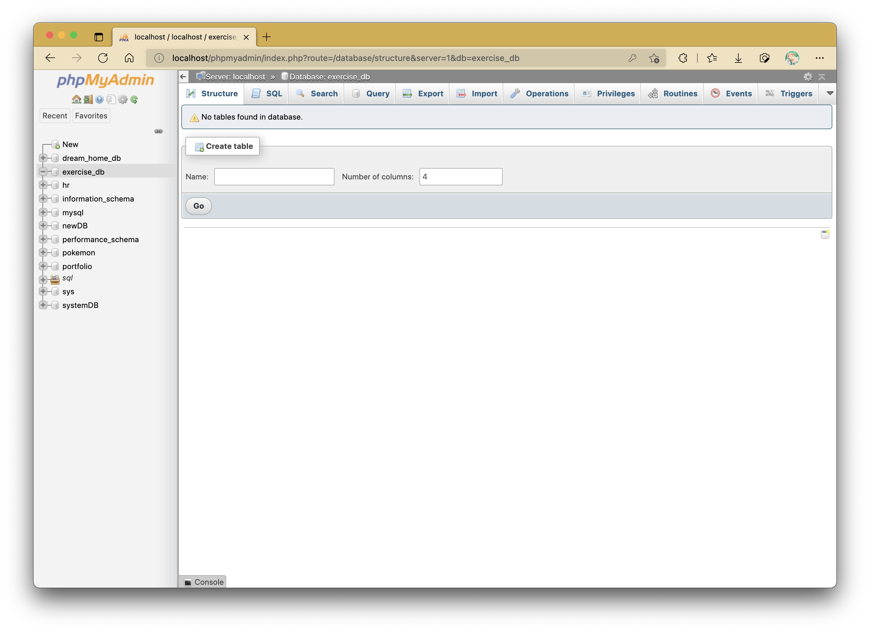 Empty Database