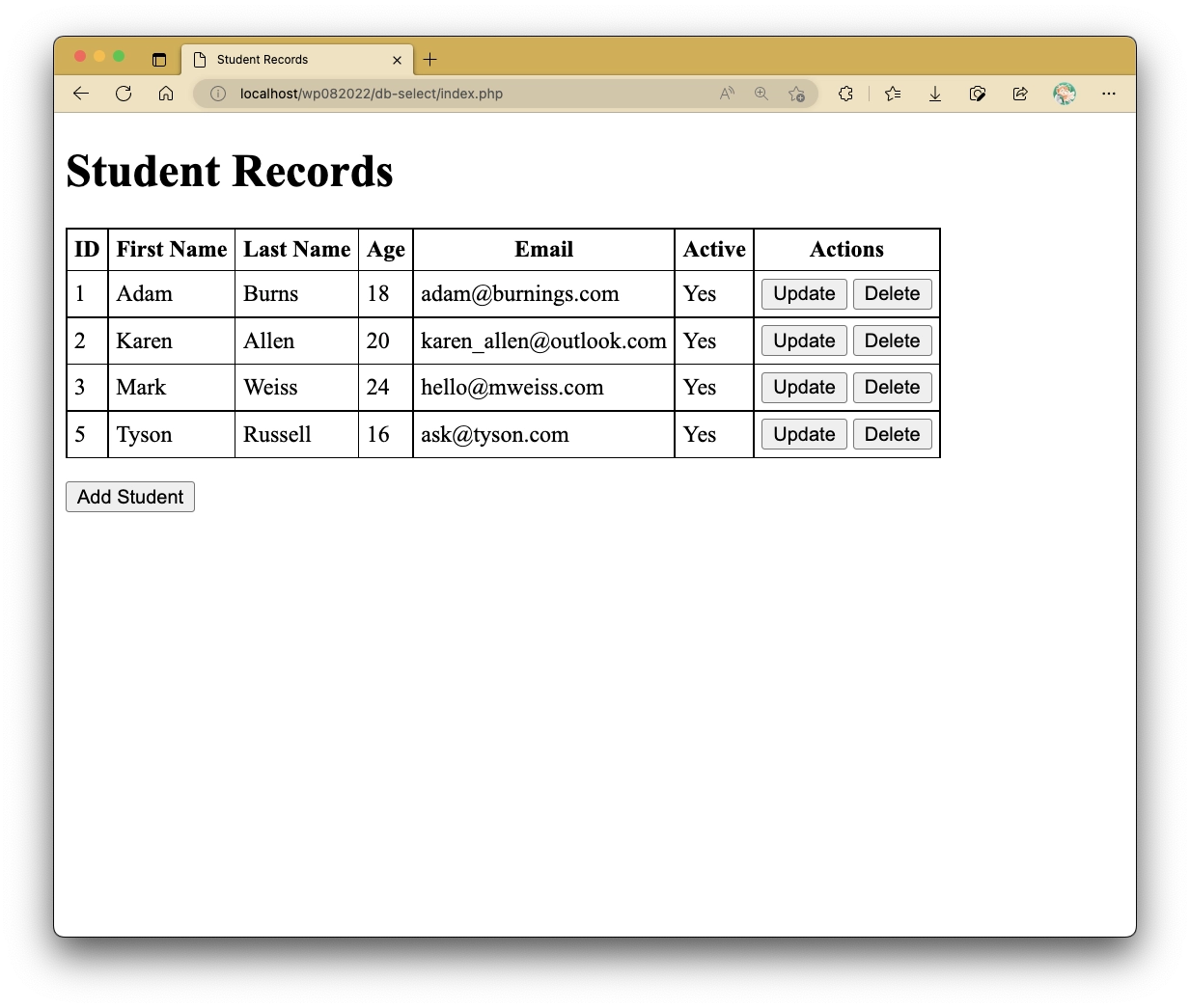 Delete Student Success