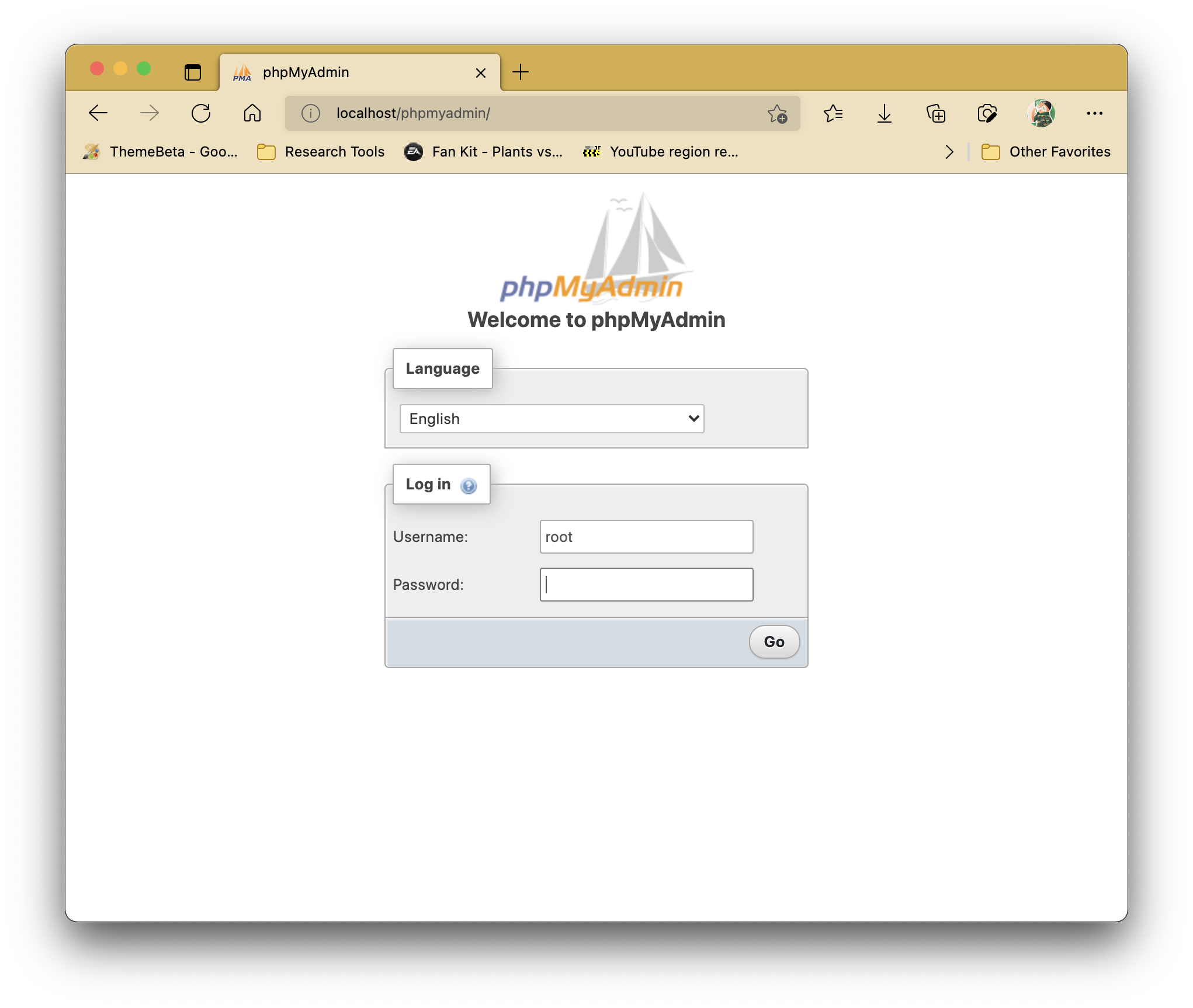 phpMyAdmin Login