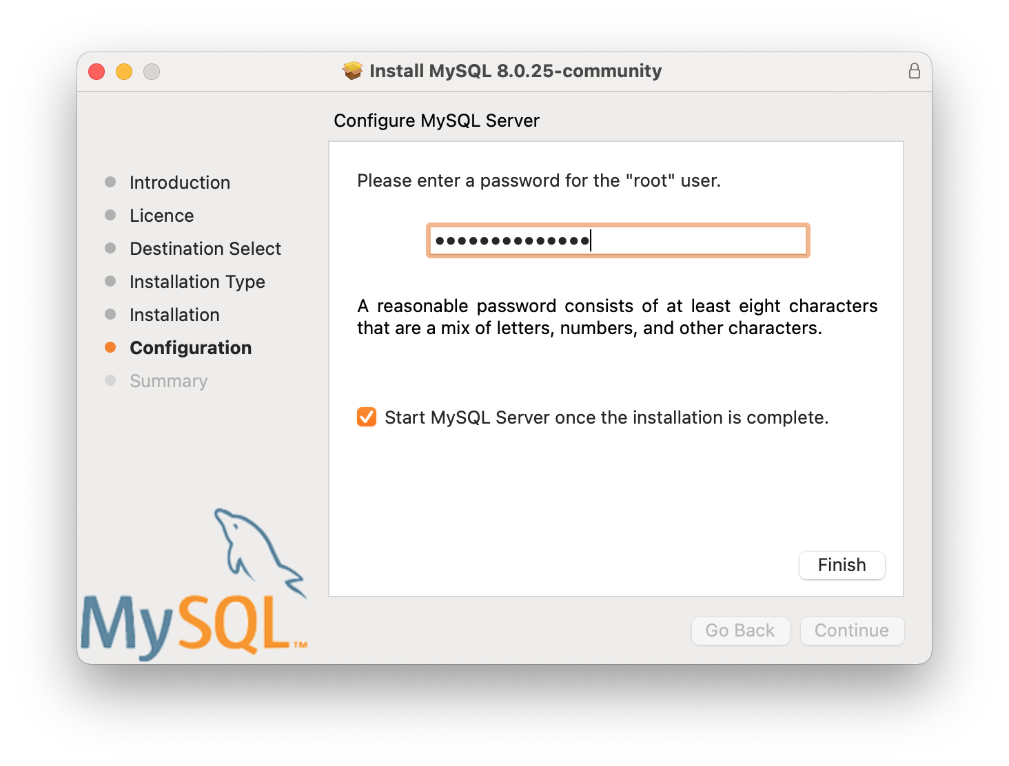 Enter MySQL Password